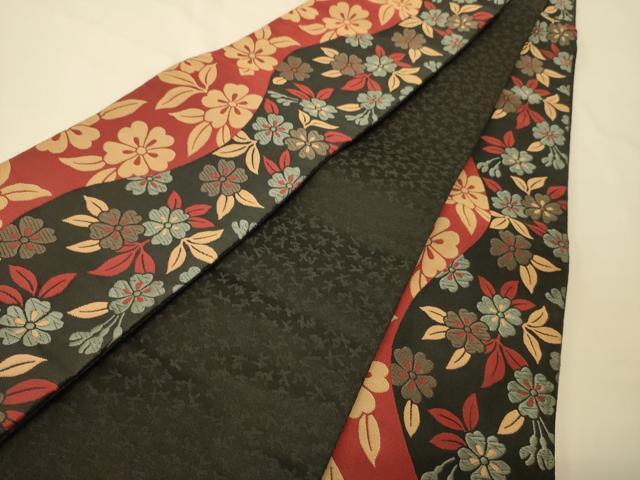 平和屋着物●染色の魔術師　染乃座・大久保玄才　そめのざ玄才　両面　半幅帯　草花文　CABM3227ak