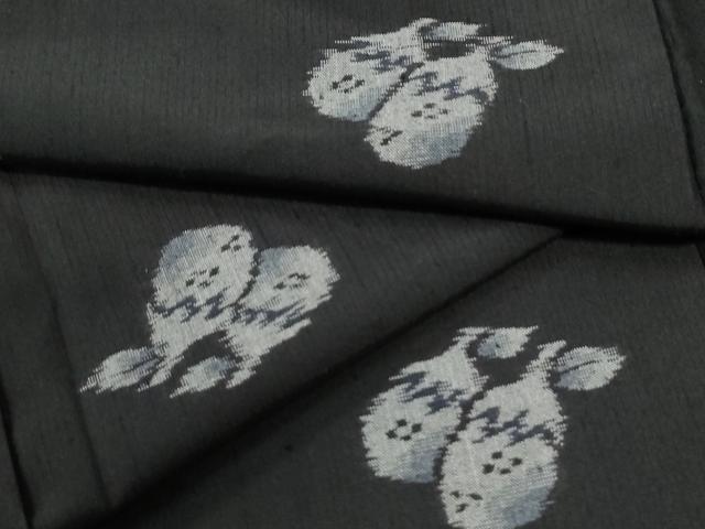 平和屋着物●上質な紬　成り物　黒地　正絹　逸品　未使用　CABM3614yc