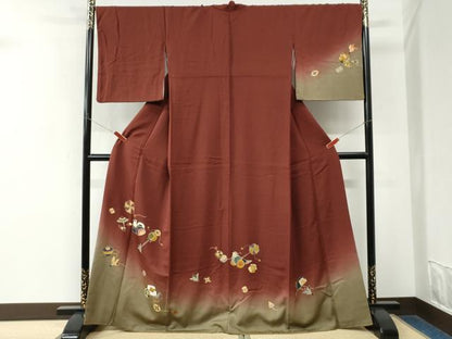 平和屋着物●訪問着　玩具文　暈し染め　金彩　正絹　逸品　CABM3625yc