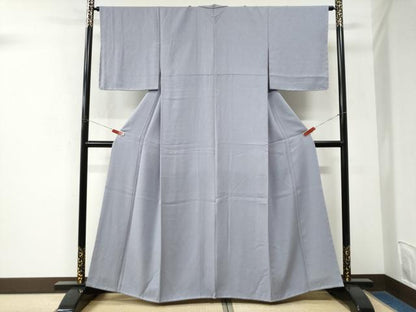 平和屋着物●上質な色無地　霞地紋　藤鼠色　正絹　逸品　未使用　CABM3627yc