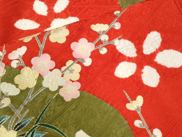 平和屋着物●豪華振袖　絞り　牡丹花車文　金彩　正絹　逸品　CABM3644yc