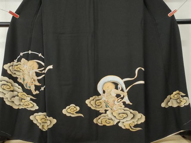 平和屋着物●豪華黒留袖　風神雷神　金彩　正絹　逸品　未使用　CABM3654yc