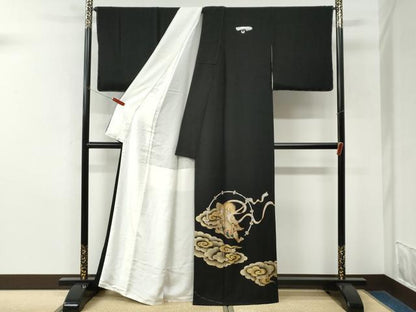 平和屋着物●豪華黒留袖　風神雷神　金彩　正絹　逸品　未使用　CABM3654yc