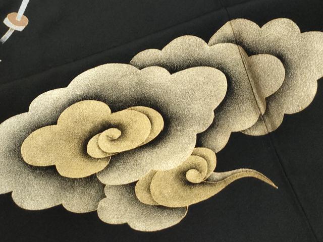 平和屋着物●豪華黒留袖　風神雷神　金彩　正絹　逸品　未使用　CABM3654yc