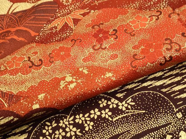 平和屋着物●豪華振袖　雲取り鬘帯松竹梅花文　暈し染め　金彩　正絹　逸品　CABM3661yc