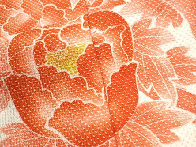 平和屋着物●名門　藤娘きぬたや・総絞り　振袖　牡丹　正絹　逸品　CABM3664yc