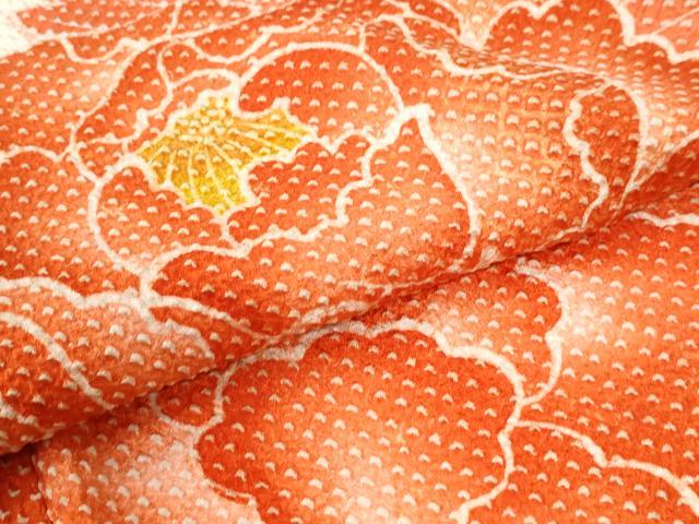 平和屋着物●名門　藤娘きぬたや・総絞り　振袖　牡丹　正絹　逸品　CABM3664yc