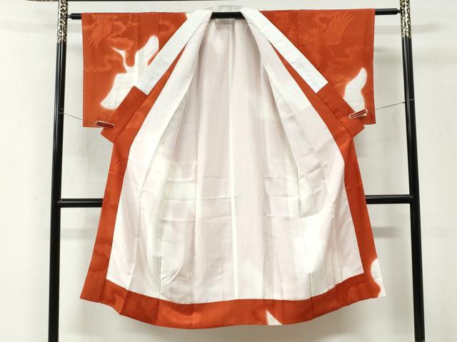 平和屋着物●長襦袢　袷　雲取り飛鶴地紋　暈し染め　正絹　逸品　未使用　CABM3673yc