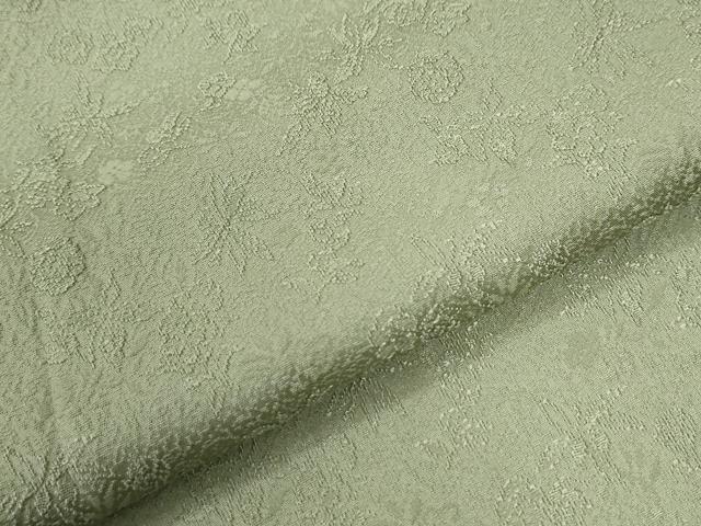 平和屋着物●上質な色無地　草花地紋　山葵色　正絹　逸品　CABM3692yc