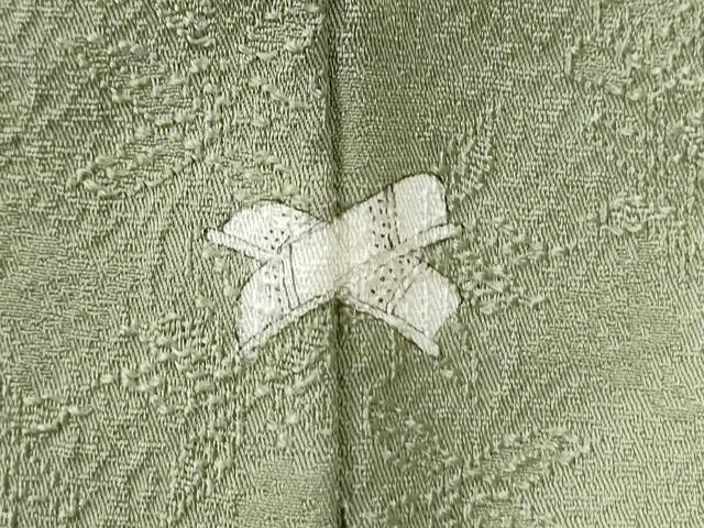 平和屋着物●上質な色無地　草花地紋　山葵色　正絹　逸品　CABM3692yc