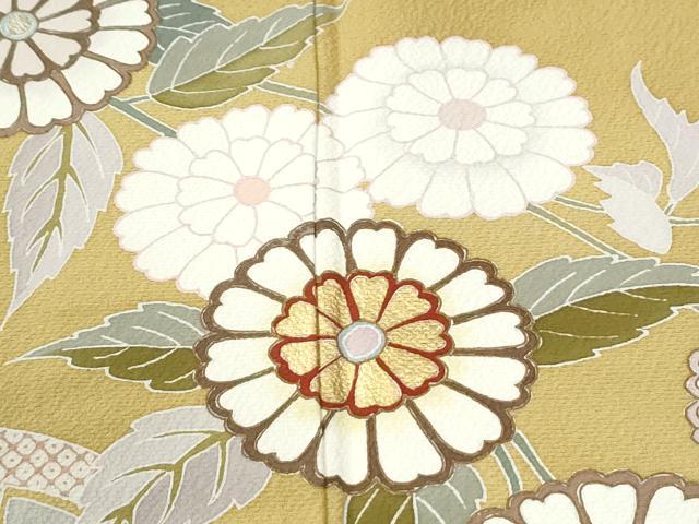 平和屋着物●豪華振袖　片輪車枝菊文　暈し染め　金彩　正絹　逸品　CABM3694yc
