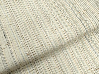 平和屋着物●上質な紬　古代糸織　縞　反端付き　正絹　逸品　CABM3696yc