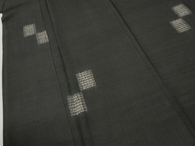 平和屋着物●上質な紬　絞り　色紙吉祥文　黒地　正絹　逸品　CABM3704yc