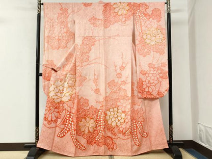 平和屋着物●豪華振袖　総絞り　駒刺繍　牡丹花車文　やまと誂製　正絹　逸品　CABM3714yc