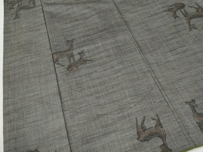 平和屋着物●上質な紬　鹿　正絹　逸品　未使用　CABM3720yc