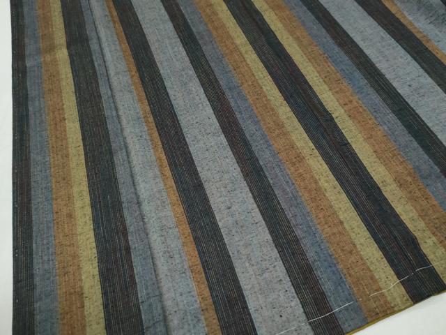 平和屋着物●上質な紬　縞　正絹　逸品　未使用　CABM3724yc