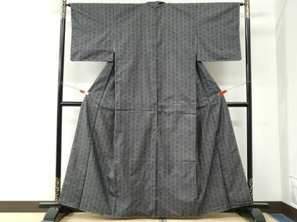 平和屋着物●本場大島紬　7マルキ　麻の葉文様　正絹　逸品　未使用　CABM3730yc