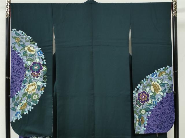 平和屋着物●世界的ファッションデザイナー　山本寛斎　kansaiブランド　振袖　刺繍　草花文　金彩　正絹　逸品　CABM3733yc