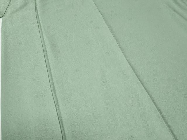 平和屋着物●上質な色無地　花唐草地紋　錆青磁色　正絹　逸品　CABM3745yc