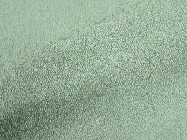 平和屋着物●上質な色無地　花唐草地紋　錆青磁色　正絹　逸品　CABM3745yc