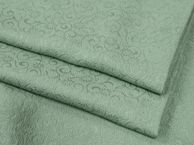 平和屋着物●上質な色無地　花唐草地紋　錆青磁色　正絹　逸品　CABM3745yc