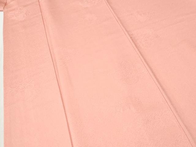 平和屋着物●上質な色無地　花唐草地紋　珊瑚色　正絹　逸品　CABM3767yc