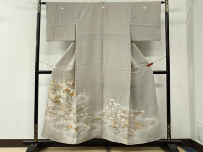 平和屋着物●創業460年・千總　色留袖　駒刺繍　流水籬松竹梅花文　暈し染め　金彩　正絹　逸品　CABM3775yc