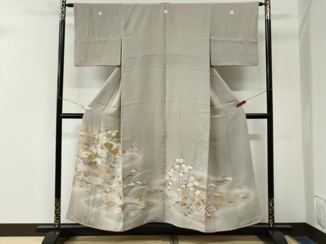 平和屋着物●創業460年・千總　色留袖　駒刺繍　流水籬松竹梅花文　暈し染め　金彩　正絹　逸品　CABM3775yc