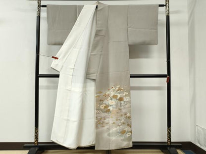 平和屋着物●創業460年・千總　色留袖　駒刺繍　流水籬松竹梅花文　暈し染め　金彩　正絹　逸品　CABM3775yc