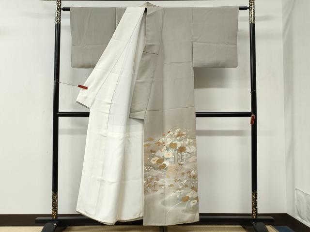 平和屋着物●創業460年・千總　色留袖　駒刺繍　流水籬松竹梅花文　暈し染め　金彩　正絹　逸品　CABM3775yc
