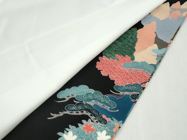 平和屋着物●豪華黒留袖　友禅　作家物　修學院　ロング丈　正絹　逸品　CABM3782yc