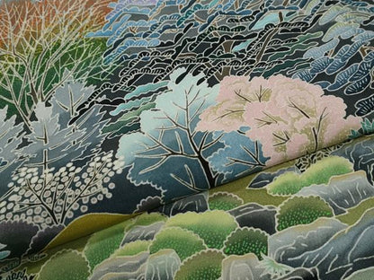 平和屋着物●本加賀友禅作家　西尾翠峰　黒留袖　龍潭寺　正絹　逸品　CABM3783yc