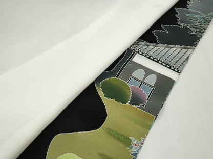 平和屋着物●本加賀友禅作家　西尾翠峰　黒留袖　龍潭寺　正絹　逸品　CABM3783yc