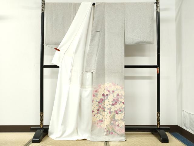 平和屋着物●本加賀友禅作家　清藤武二　色留袖　枝梅文　ロング丈　正絹　逸品　CABM3785yc