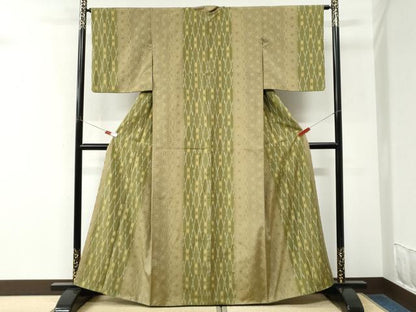 平和屋着物●上質な紬　吉祥麻の葉間道　正絹　逸品　CABM3798yc