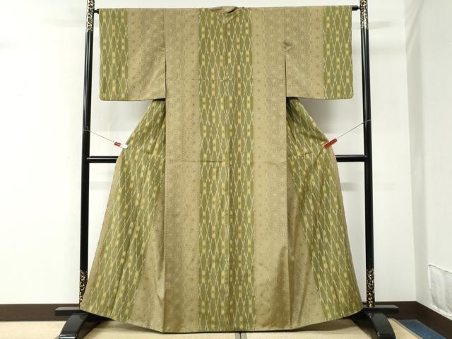 平和屋着物●上質な紬　吉祥麻の葉間道　正絹　逸品　CABM3798yc