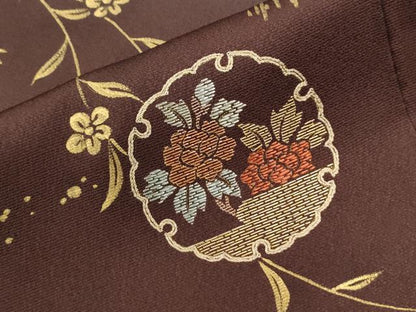 平和屋着物●訪問着　刺繍　雪輪草花文　暈し染め　金彩　正絹　逸品　CABM3803yc