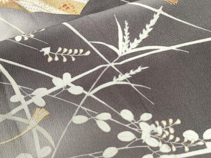 平和屋着物●訪問着　駒刺繍　短冊草花文　暈し染め　金彩　鬼しぼ縮緬　正絹　逸品　未使用　CABM3804yc