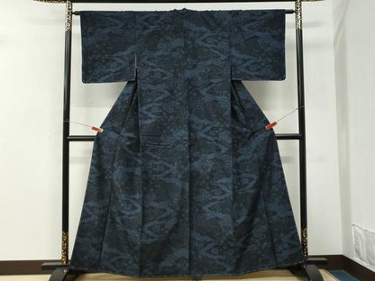 平和屋着物●結城紬　100亀甲　流水籬花文　正絹　逸品　未使用　CABM3839yc