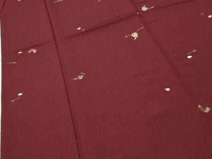 平和屋着物●京舞小紋　特選刺繍　鈴　溢れ松葉　独楽　金糸　反端付き　正絹　逸品　CABM3840yc