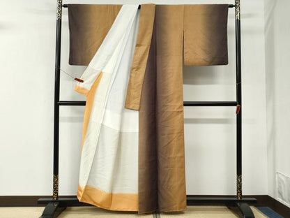 平和屋着物●上質な紬　霞文　正絹　逸品　CABM3841yc