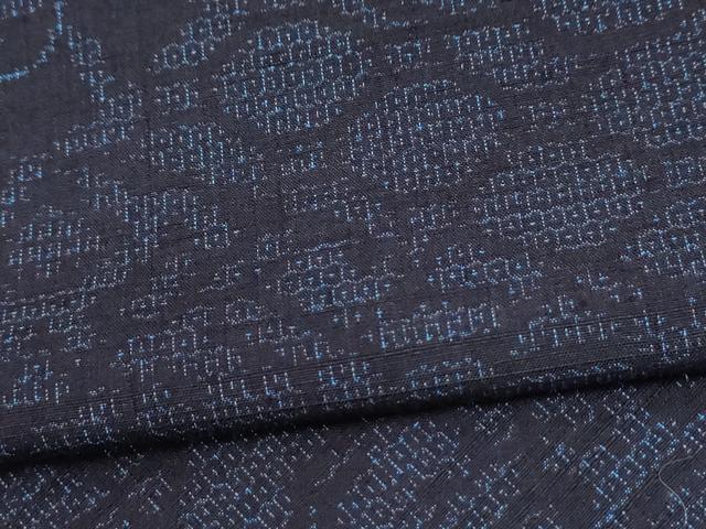 平和屋着物●結城紬　100亀甲　吉祥花唐草文　正絹　逸品　CABM3849yc