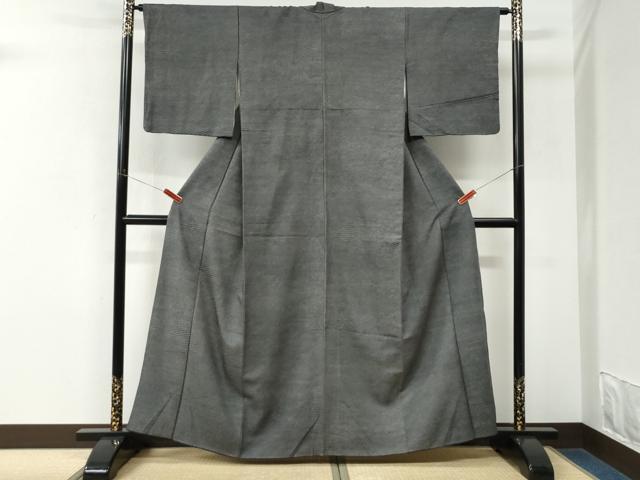 平和屋着物●江戸小紋　鮫小紋柄　黒地　正絹　逸品　CABM3865yc