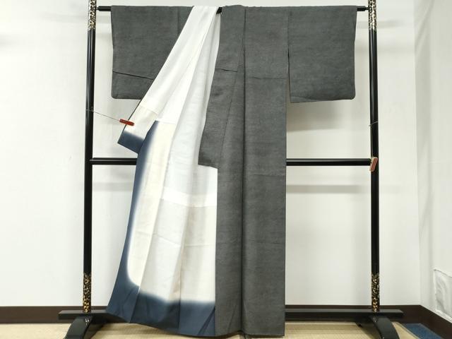 平和屋着物●江戸小紋　鮫小紋柄　黒地　正絹　逸品　CABM3865yc