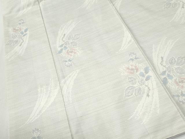 平和屋着物●本場大島紬　白大島　牡丹　正絹　逸品　CABM3868yc