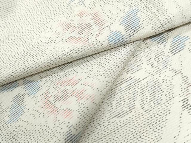 平和屋着物●本場大島紬　白大島　牡丹　正絹　逸品　CABM3868yc