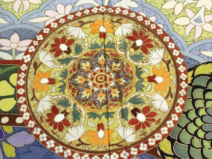 平和屋着物●染色作家　青野保夫　色留袖　更紗花文　金彩　正絹　逸品　CABM3875yc