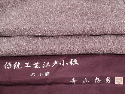 平和屋着物●江戸小紋　寺山存男　大小霰　反端付き　正絹　逸品　未使用　CABM3882yc