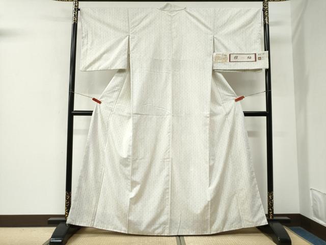 平和屋着物●西陣　三代目市三郎　雅紬　十字絣　証紙付き　正絹　逸品　未使用　CABM3886yc