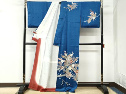 平和屋着物●訪問着　笹竹御所車枝梅文　金彩　正絹　逸品　未使用　CABM3888yc